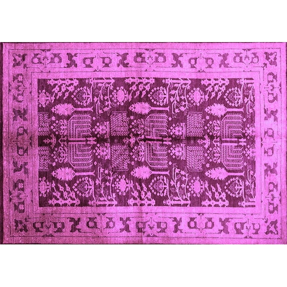 Ahgly Company Indoor Rectangle Oriental Purple Industrial Area Rugs, 5' x 8'
