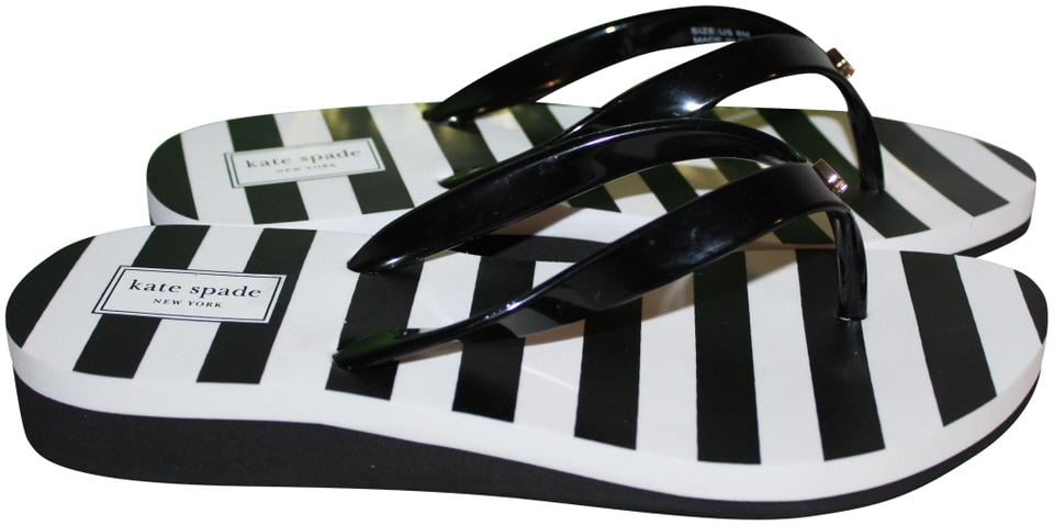 striped kate spade flip flops