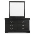 thumbnail image 4 of Furniture of America Toni Wood 6-Drawer Dresser with Mirror in Black, 4 of 12
