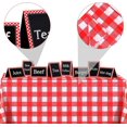 thumbnail image 3 of 2 Pieces Red and White Gingham Checkered Table Covers Plastic Picnic Rectangle Tablecloth 51 x 72 Inch with 16 Chalkboard Tent Cards for Party Decoration, 3 of 7