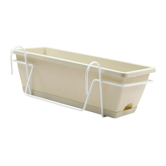 S SERENABLE Hanging Planter for Balcony Railing Deck Window Boxes Planter for Deck Porch white iron rack