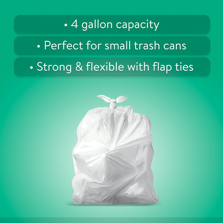 Hefty Trash Bags, Flap Tie, Small, Clean Burst, 4 Gallon - 26 bags