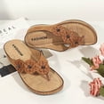 thumbnail image 7 of Zanvin Womens Sandals Stretch Orthotic Slide Sandals Cross Sandals Woven Beach Wedge Slippers Shoes, Brown, 41, 7 of 7