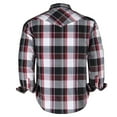 thumbnail image 2 of Coevals Club Mens Pearl Snap Plaid Western Cowboy Button Up Long Sleeve Shirts White Brown Black 20 Medium, 2 of 6