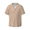 thumbnail image 2 of Lsque Beige Sparkling Glitter print Men's Cuban Collar Short Sleeve Shirt Summer Beachwear Casual Button Down Fashionable Vacation Leisure Shirt-4X-Large, 2 of 7