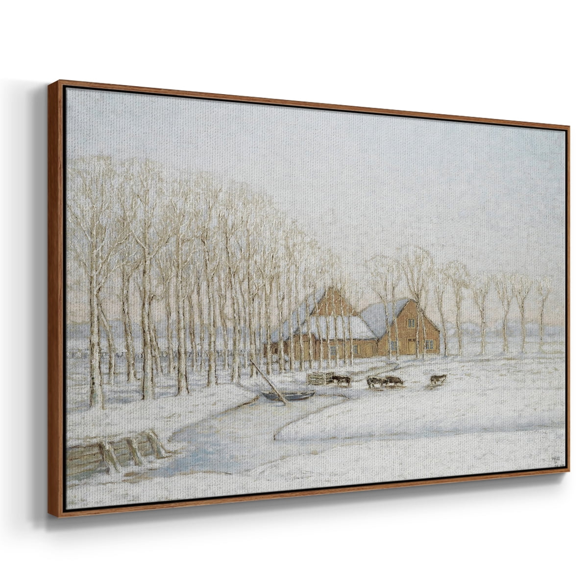 Vintage Landscape-CCLXXVII By Wexford Home Framed in Walnut Wood Gallery Wrapped Canvas 17 in. x 25 in.