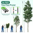 thumbnail image 2 of 6.5-26FT Manual Pole Saw with 8 Fiberglass Poles, Extendable Tree Trimming Set with Canvas Storage Bag, Branch Trimmer for Pruning, Palms, Shrubs, Green, 2 of 9