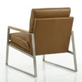 thumbnail image 5 of Omax Decor Colin Stainless Steel & Genuine Leather Accent Chair in Caramel, 5 of 7
