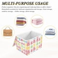 thumbnail image 6 of Yayeee Collapsible Cube Storage Bin with Lid Fabric Closet Decorative Basket with Handles, Gummy Bear Pattern, 6 of 7