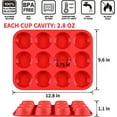 thumbnail image 3 of 12 Cups Silicone Muffin Pan - Nonstick BPA Free Cupcake Pan Regular Size Silicone Mold, 3 of 5