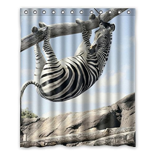 zebra print shower curtain