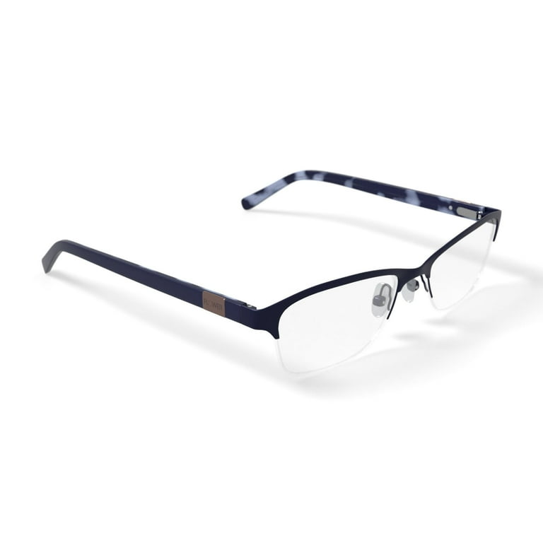 Flower Women's Rectangular Eyeglasses, FLR6020, Sally, Navy, 54-17-140, with Case Flower Women's Rectangular Eyeglasses, FLR6020, Sally, Navy, 54-17-140, with Case