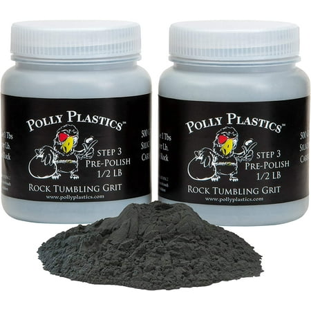 

Polly Plastics Rock Tumbler Media Grit Refill Pre-Polish 500 Silicon Carbide Grit Stage 3 for Tumbling Stones (2 Pack) (1 lb.) …