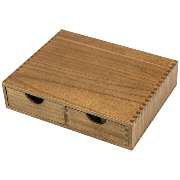 Wooden Coffee Pod Organizer for Keurig K Cups, Dual-Drawer Countertop Storage, Space-Saving Design with Natural Wood Grain, Handcrafted Kitchen Office Solution