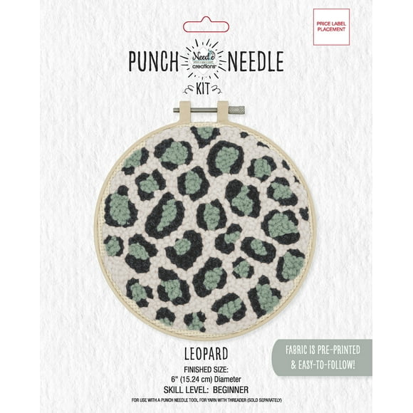 Fabric Editions Punch Needle Kit 6" Round-Leopard Print NCPNNDLE