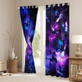 thumbnail image 3 of Homewish Gradient Butterflies Black Out Curtains For Teens Adults,Universe Galaxy Curtains Pack of 2 (42x63 Each),Exotic Style Bedroom Curtains,Ultra Soft Home Decor, 3 of 6