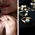 thumbnail image 3 of Rosec Jewels Black Tahitian Pearl Solitaire Ring for Women - 8 mm - AAA Quality, 14K Yellow Gold, US 10.50, 3 of 9