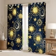 thumbnail image 2 of Manfei Boho Sun Blackout Curtains Set of 2 (52x84 Each),bohemian Exotic Style Window Curtains,Gold Stars Print Curtains and Drapes For Men Women,Breathable Home Decor, 2 of 6
