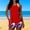 A05-Red, variant on POTETI Tankini Swimsuits for Women 2026 Modest Ameriacan Flag Summer Beach Woman Bathing Suits