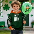 thumbnail image 5 of St Patricks Day Seasonal Kids Hoodie for Girls Boys with Patch Knit Hooded Sweatshirt Theme Print Long Sleeve Cozy Top Dark Green 13 Years-14 Years, 5 of 6