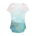 thumbnail image 5 of Fiudx Ofertas y Liquidaciones Top/Camisa de Manga Corta con Cuello En V Plisado Estampado de Verano para Mujer, 5 of 5