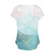 thumbnail image 5 of Fiudx Camisetas para Mujer Top/Camisa de Manga Corta con Cuello En V Plisado Estampado de Verano para Mujer, 5 of 5