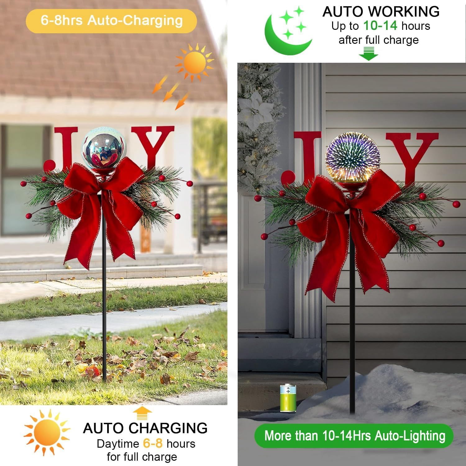 Christmas Garden Jesus Scene Decor, Solar Lighted Outdoor Nativity Set with 9 LED Lights, Christmas Decoration for Indoor Outdoor Holiday Party Garden Yard Lawn Decor