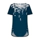 thumbnail image 4 of ICHUANYI Clearance Fashion Womens Casual Printed Square Neck Short Sleeve Buttons Tops Loose Blouses(Blue, L) ICHUANYI WER2023080703723, 4 of 5