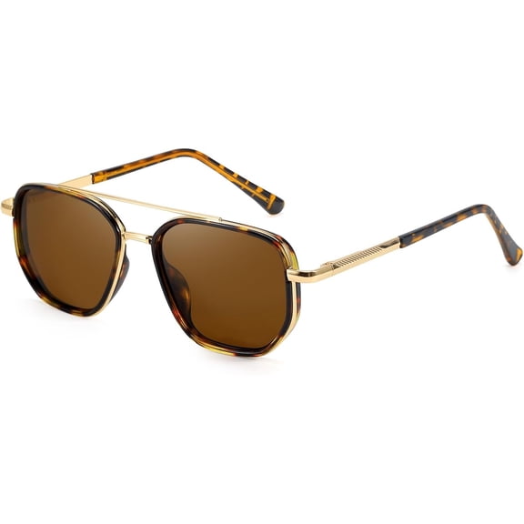 Free Aviator Sunglasses for Women Polarized Trendy Sun Glasses with Double Bridge for Traveling & Driving