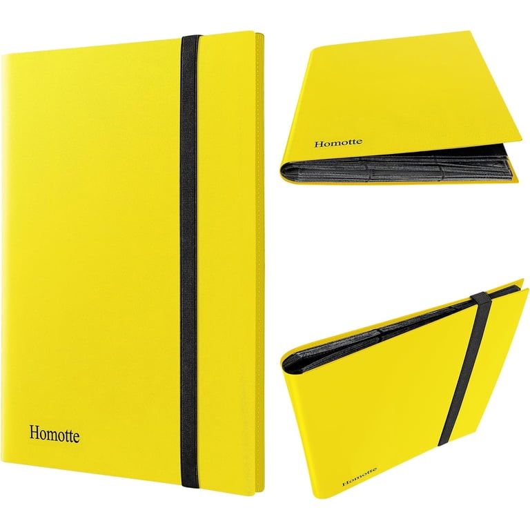Homotte Trading Cards Binder,9 Pockets Trading Card Binder Sleeves , 360 Side Trading Card Holder Carrying Card Case Fit for Baseball Cards, Trading