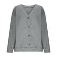 thumbnail image 6 of Sexlip Casual Long Sleeve V-neck Top Lace Up Blouse Comfortable Relaxed Fit Fashionable for Daily Wear Great for Street Style Women's Clothing All Season Gray S, 6 of 8