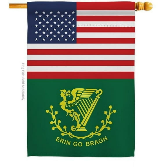 Americana Home & Garden H140407-BO Erin go Bragh US Friendship Springtime St Patrick Double-Sided Garden Decorative House Flag, Multi Color