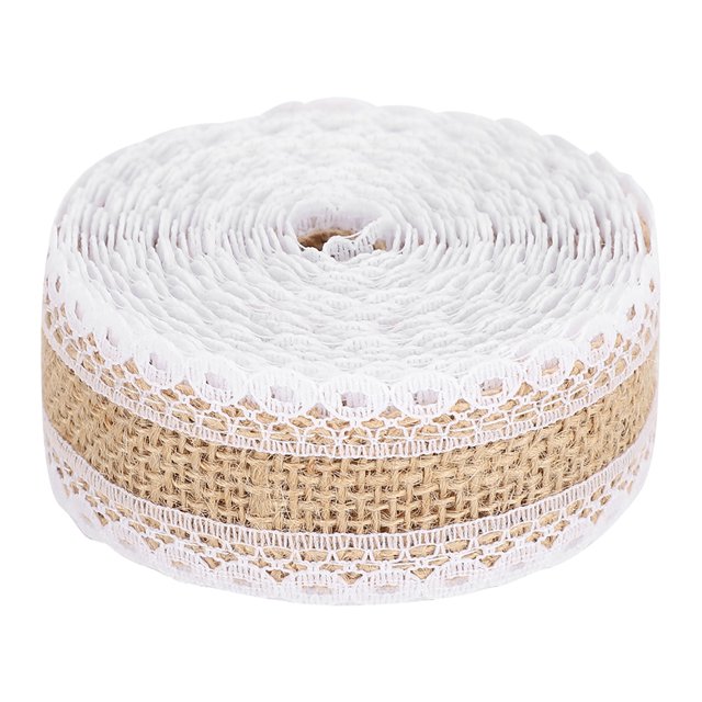 Rollo de lino de encaje, caja de regalo de 5 yardas, cinta para decoración de ropa, cinturón, manualidades hechas a mano (4)