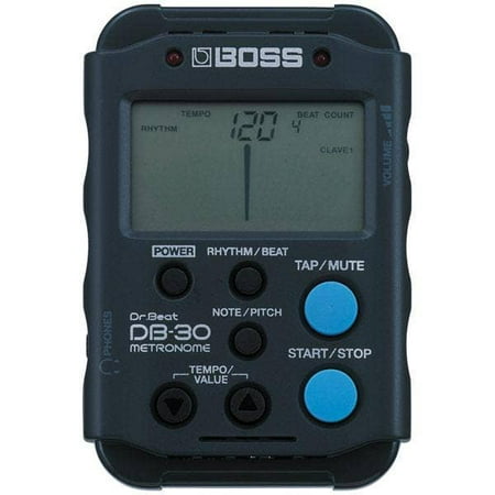 BOSS Dr. Beat Portable Headphone Output and Volume Control Metronome, Black