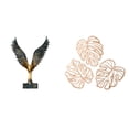 thumbnail image 1 of Estatua de la casa,Estatua de ala hecha a mano,artesanía de resina para cafetería,Placa de pared con hojas de palma,Decoración de pared de madera con hojas de palma,Adorno de madera con, 1 of 8