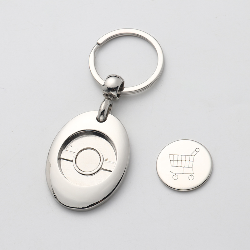 20 Pieces Sublimation Blank Metal Shopping Trolley Tokens With Keyring Mini Aluminum Alloy Portable Shopping Carts Key Ring