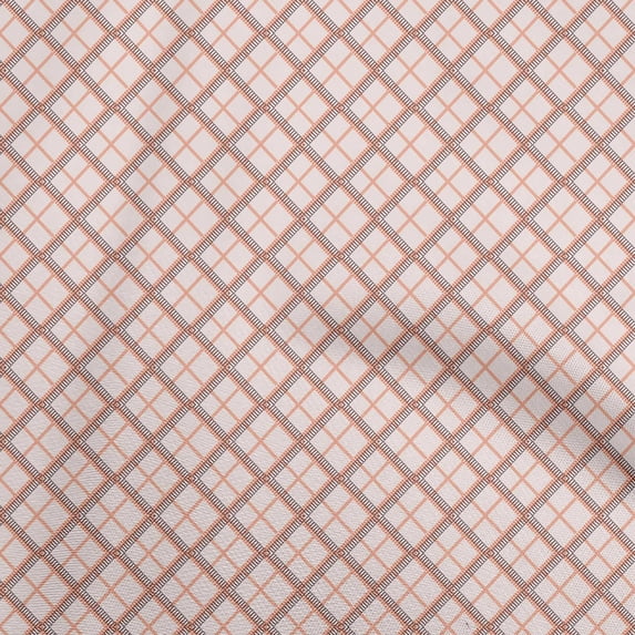 oneOone Cotton Jersey Dark Peach Fabric Geometric Dress Material Fabric Print Fabric By The Yard 58 Inch Wide