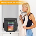 thumbnail image 7 of Large Hat Storage Box for Women & Men, 19" D x 17" H Oversized Hat Box Organizer，Foldable Round Travel Hat Boxes with Dustproof Lid, Stuffed Toy Storage Bin Bag (Dark Gray), 7 of 7