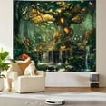 thumbnail image 3 of Gojian Forest Wall Tapestry for Bedroom, Nature Green Tree of Life Tapestries Wall Hanging, Fairy Tales Magical Landscape Backdrop Tapestry for Living Room Dorm Decor, 3 of 6