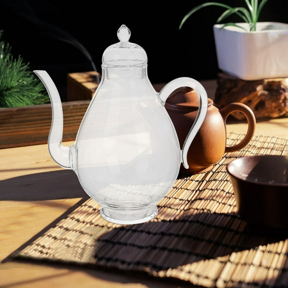 OUNONA Vintage Glass Teapot With Strainer Clear Teapot Set Heats Resistant Glass Teapot For Stovetop Small Teapot For Loose Leaf Teas