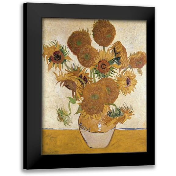 Van Gogh, Vincent 12x14 Black Modern Framed Museum Art Print Titled - Sunflowers, 1888