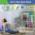 thumbnail image 3 of Home Gym Storage Rack, 3 Tier Yoga Mat Storage Rack with Wheel for Yoga Lover, Exercise Equipment and Workout Equipment Organizer, Yoga Mat Holder for Yoga Mats, Foam Roller and Dumbbells, 3 of 12