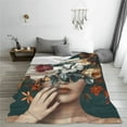 thumbnail image 5 of Pofeuu Floral Head Dreamscape Print Ultra-Soft Micro Fleece Blanket,for Bed Or Sofa,All Season Throw Blankets Flannel Blanket-80"x60", 5 of 7