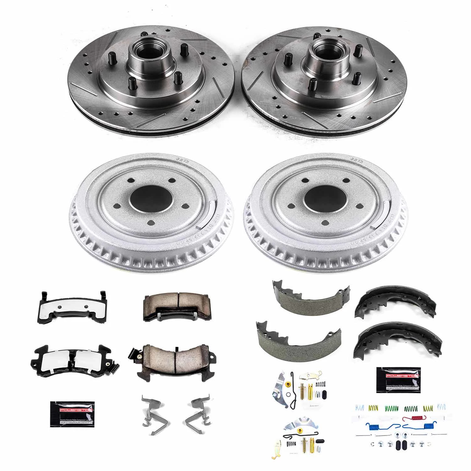 PowerStop Front and Rear Z36 Truck & Tow Brake Pad Rotor Drum and Shoe Kit Fits: BUICK CHEVROLET GMC OLDSMOBILE PONTIAC Select Models K15042DK-36