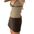 thumbnail image 4 of xiaxaixu Camisole pour Femmes, Bretelles Spaghetti Col en V Dos Nu Patchwork Hauts d'Été pour Fête Club, 4 of 9