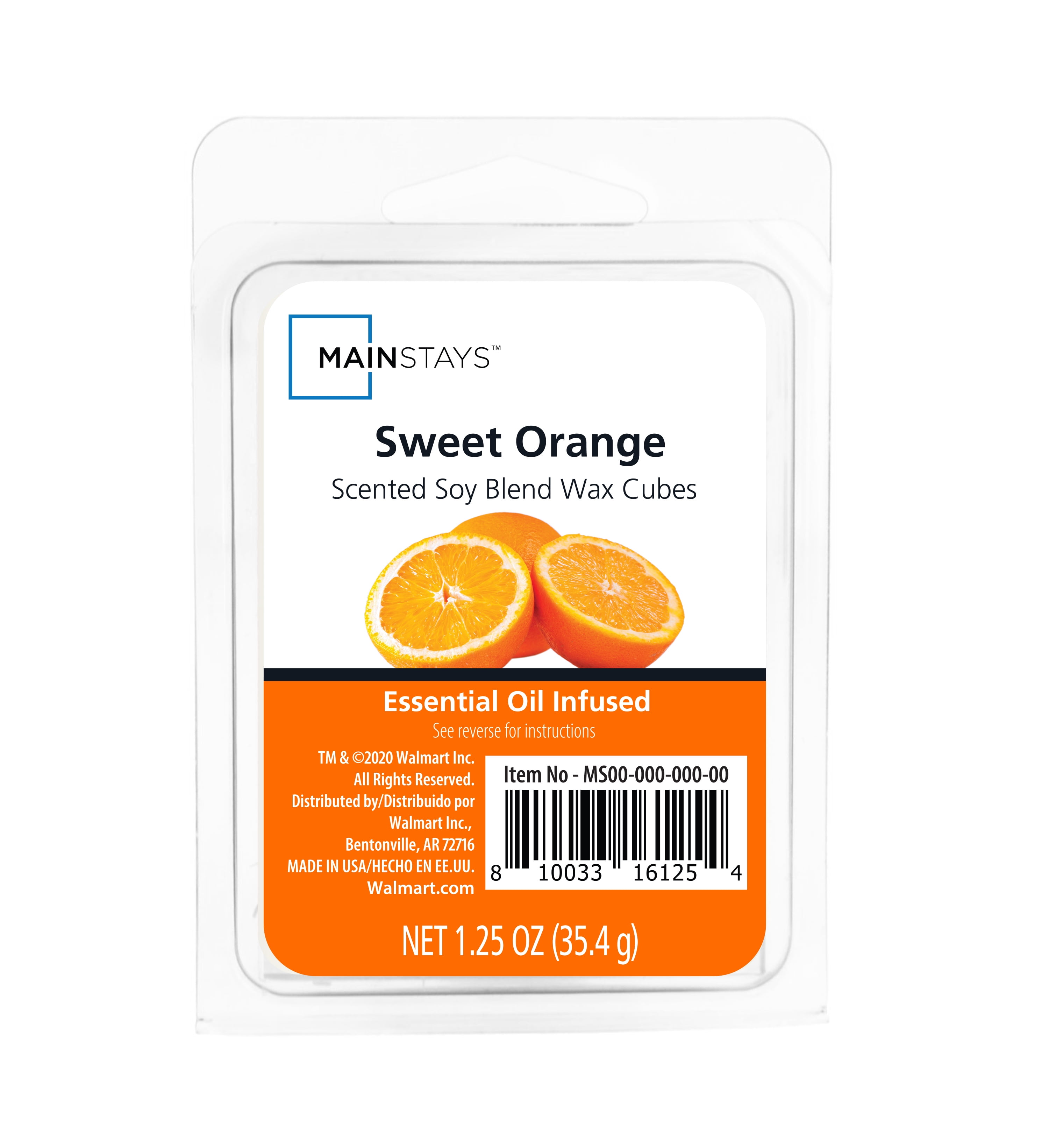 Mainstays Sweet Orange Essential Oil Infused Soy Wax Melts, 1.25oz, 6