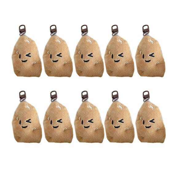 FENOHREFE Set of 10 Potato Toy Pin Fabric Potato Character Brooch Pendant Stuffed Dolls Keyring Bag Charm Accessory for Daily Wear