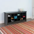 thumbnail image 2 of Prepac 18 pair Shoe Storage Cubby Bench, Black, 2 of 6