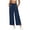 Navy, variant on Luvrsol Flowy Pants for Women Plus Size Wide Leg High Waist Breathable Casual Slacks with Side Pockets S-2XL
