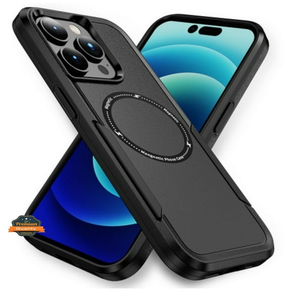 For Samsung Galaxy S25 FE /S25 Fan Edition Hybrid Dual Layer Case Compatible with MagSafe Circle [Black]